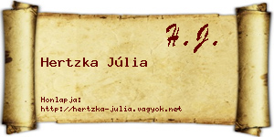 Hertzka Júlia névjegykártya